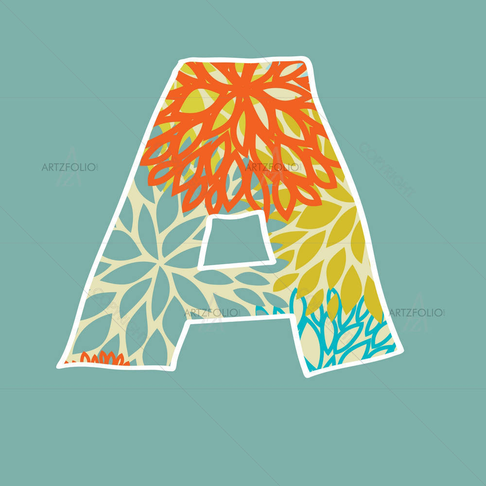 Floral Letter A — custom-size art design 5002366