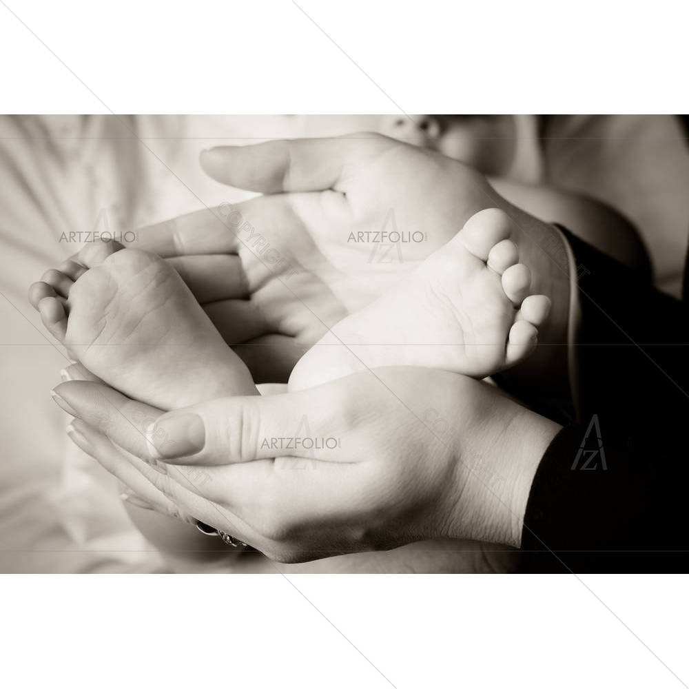 Feet Of Newborn Baby — custom-size art design 5002373