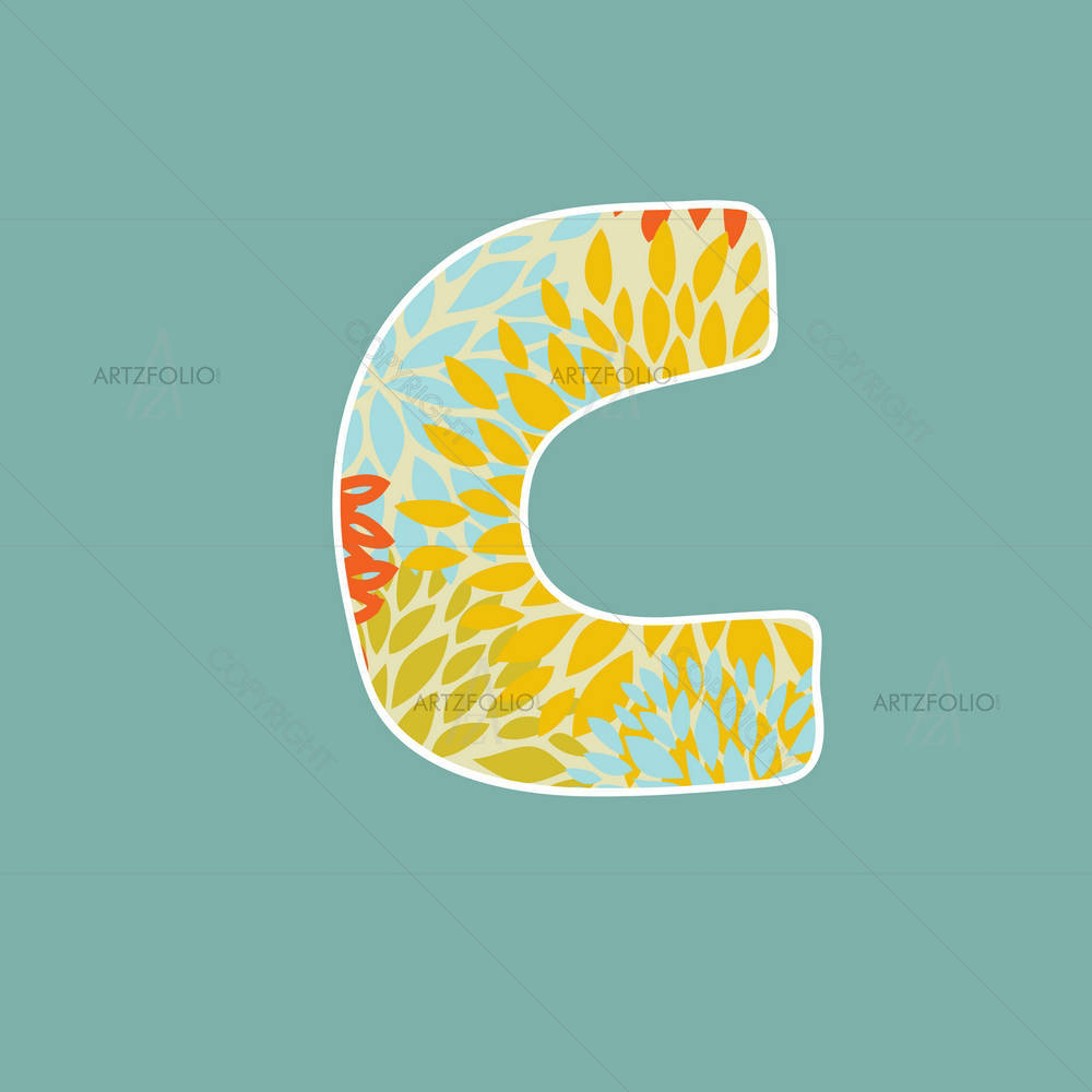 Floral Letter C — custom-size art design 5002381