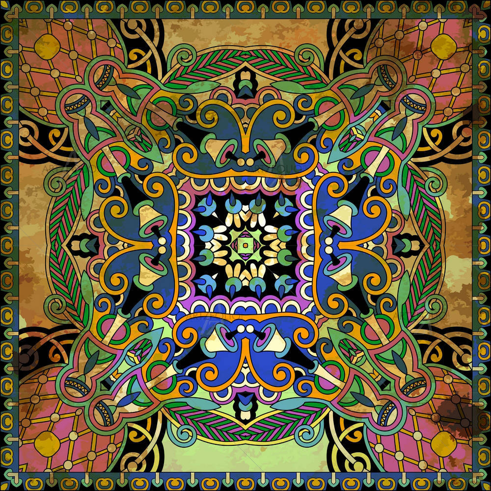 Floral Paisley Bandanna D7 — Botanical custom art by ArtzFolio