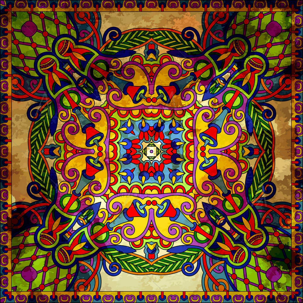 Floral Paisley Bandanna D8 — custom-size art design 5002408