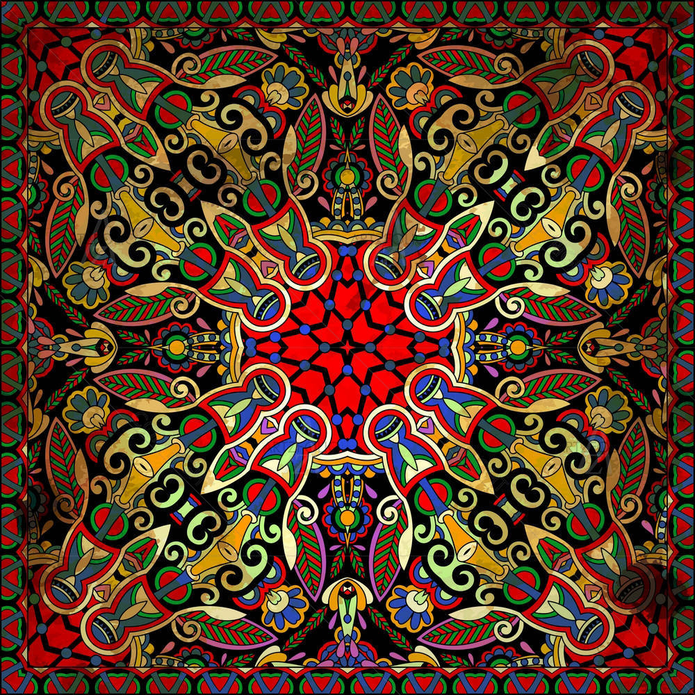 Floral Paisley Bandanna D10 — custom-size art design 5002410