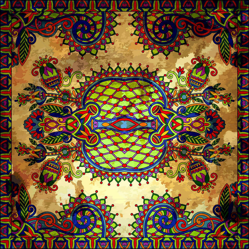 Floral Paisley Bandanna D13 — custom-size art design 5002413