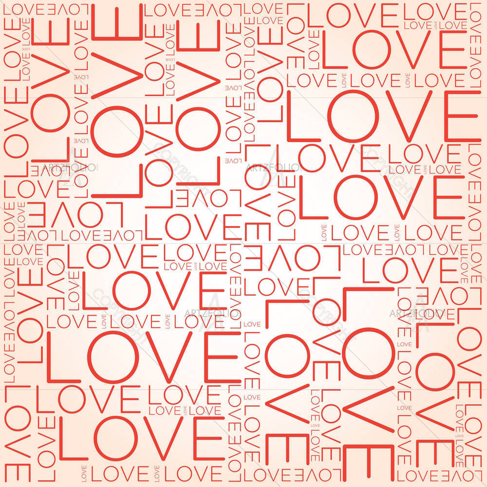 Love Word Collage — custom-size art design 5002422