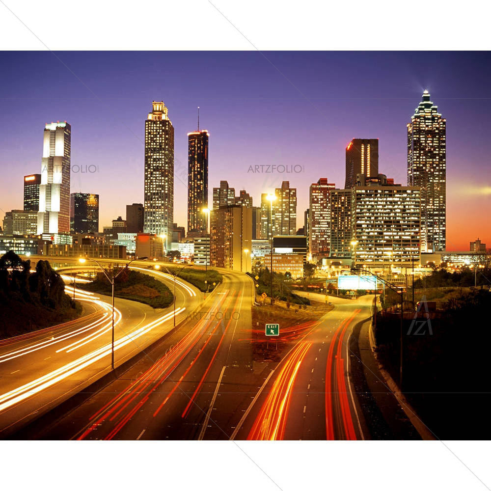 City Skline At Dusk, Altanta, Georgia, USA — American custom art by ArtzFolio