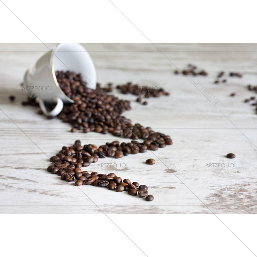 Photo of Cup Of Coffee With Beans — custom-size art design 5002434
