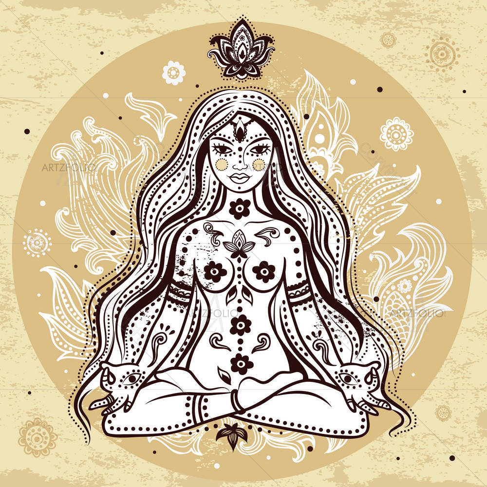Girl In Meditation — custom-size art design 5002438