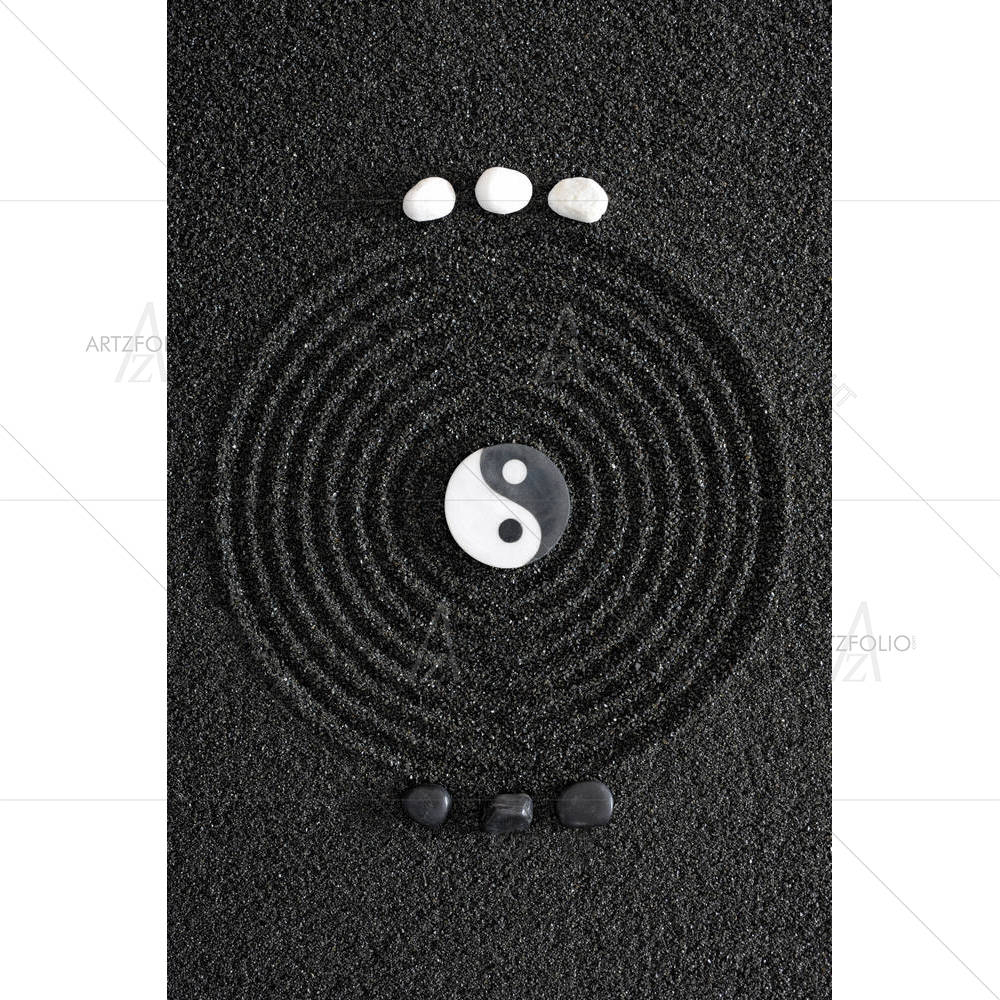 Japanese Zen Garden D5 — Fluid marble custom art by ArtzFolio