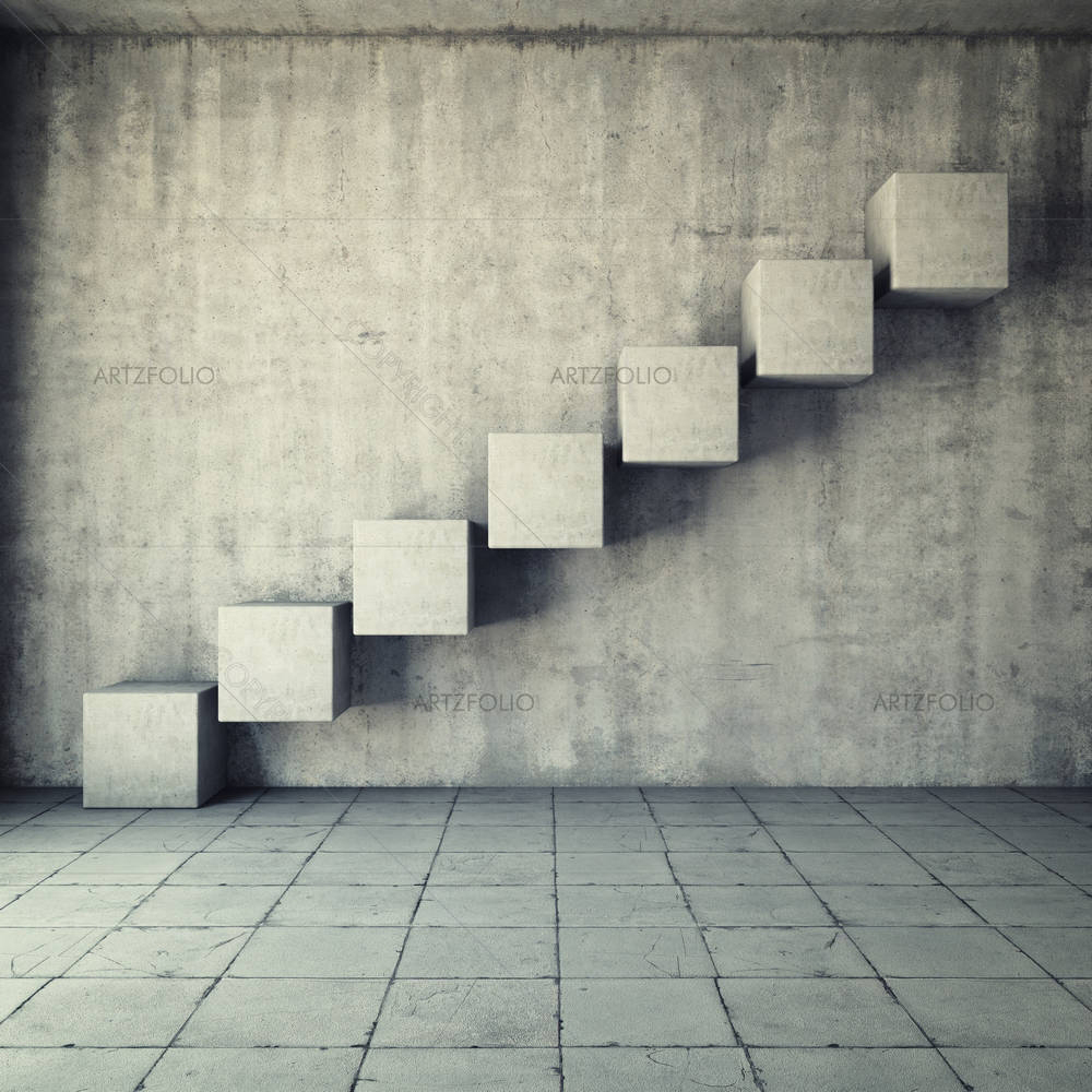 Abstract Concrete Staircase D2 — custom-size art design 5002464