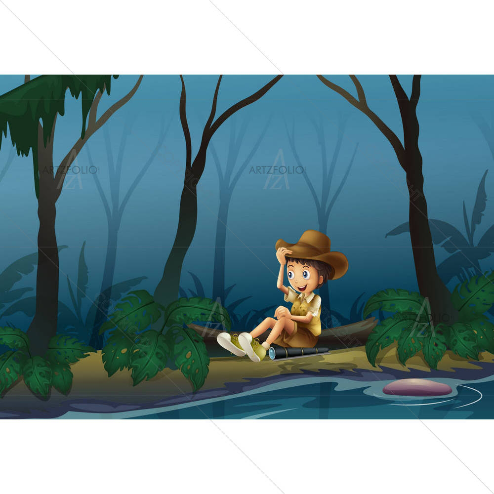 Male Near River — Wooden Boy custom art by ArtzFolio