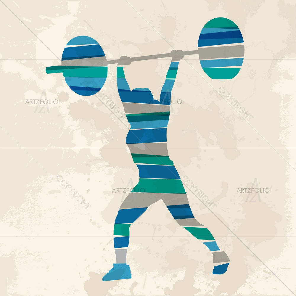 Transparent Bands Weight Lifter Athlete — custom-size art design 5002490