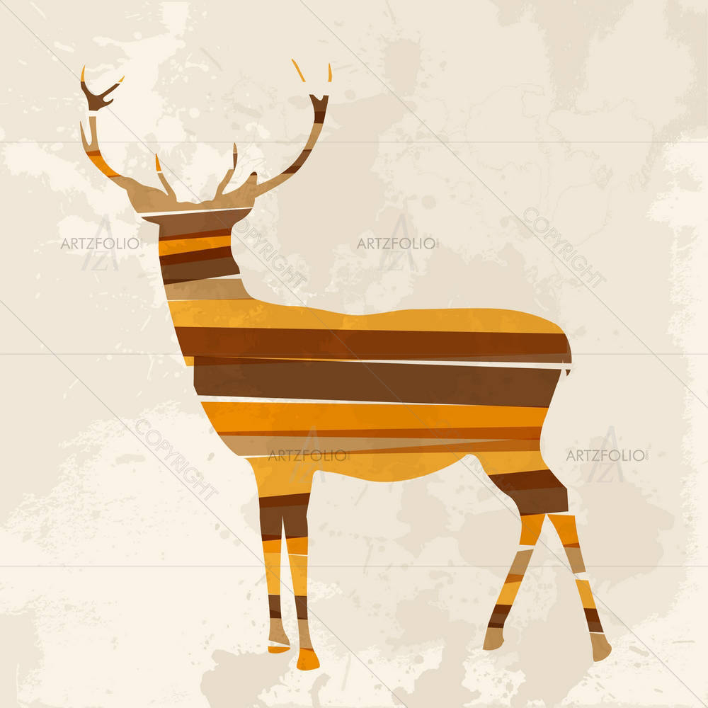 Transparent Bands Reindeer — custom-size art design 5002494