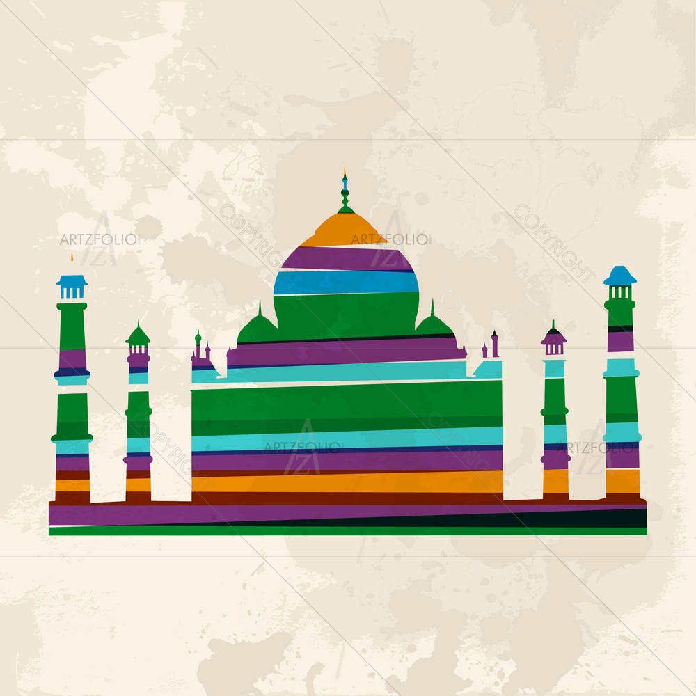 Transparent Bands Taj Mahal — custom-size art design 5002495