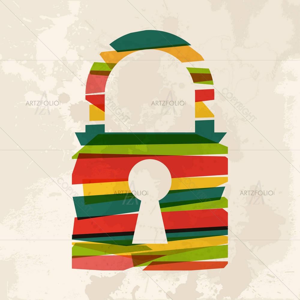 Transparent Bands Padlock — custom-size art design 5002496