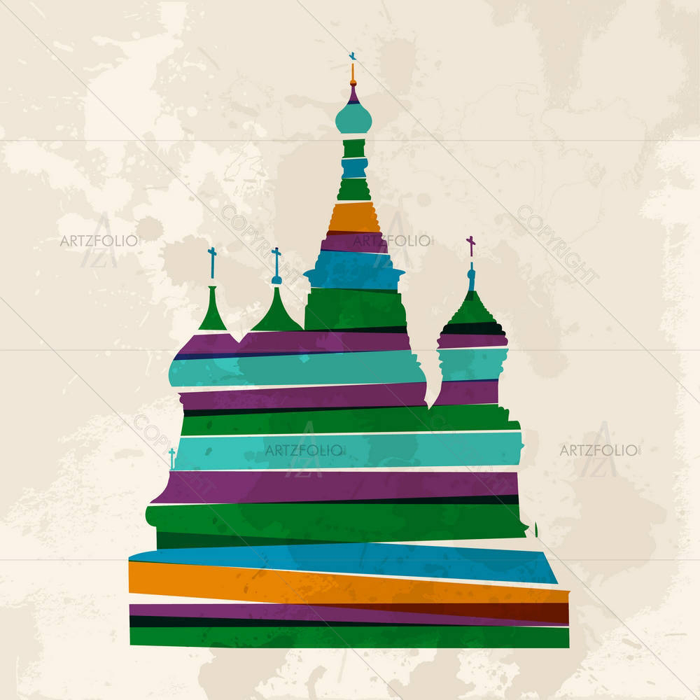 Transparent Bands St. Basils Cathedral — custom-size art design 5002498