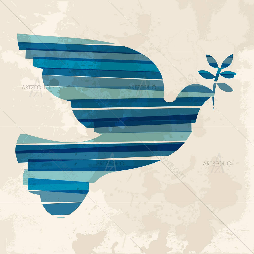 Transparent Bands Peace Dove — custom-size art design 5002500