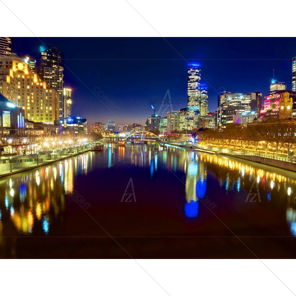Yarra River On A Night, Melbourne Australia — custom-size art design 5002503