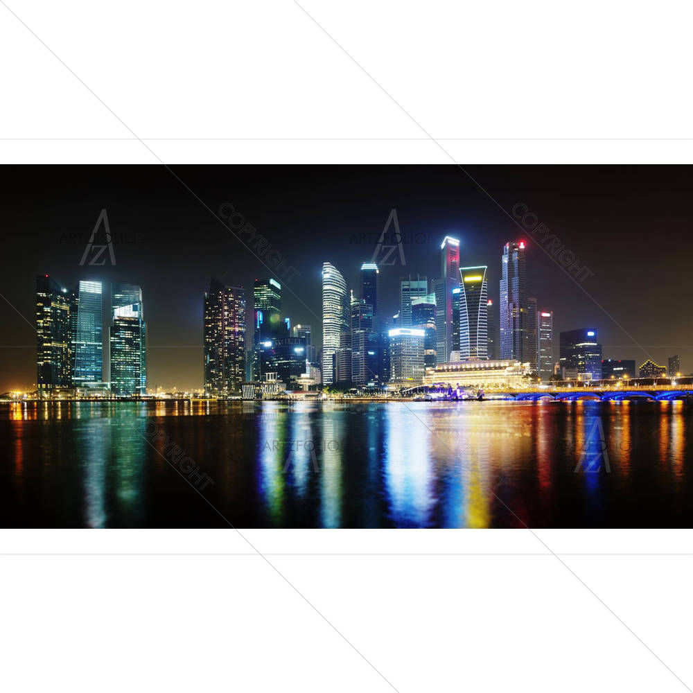 Night Singapore Skyscrapers — Devotional custom art by ArtzFolio