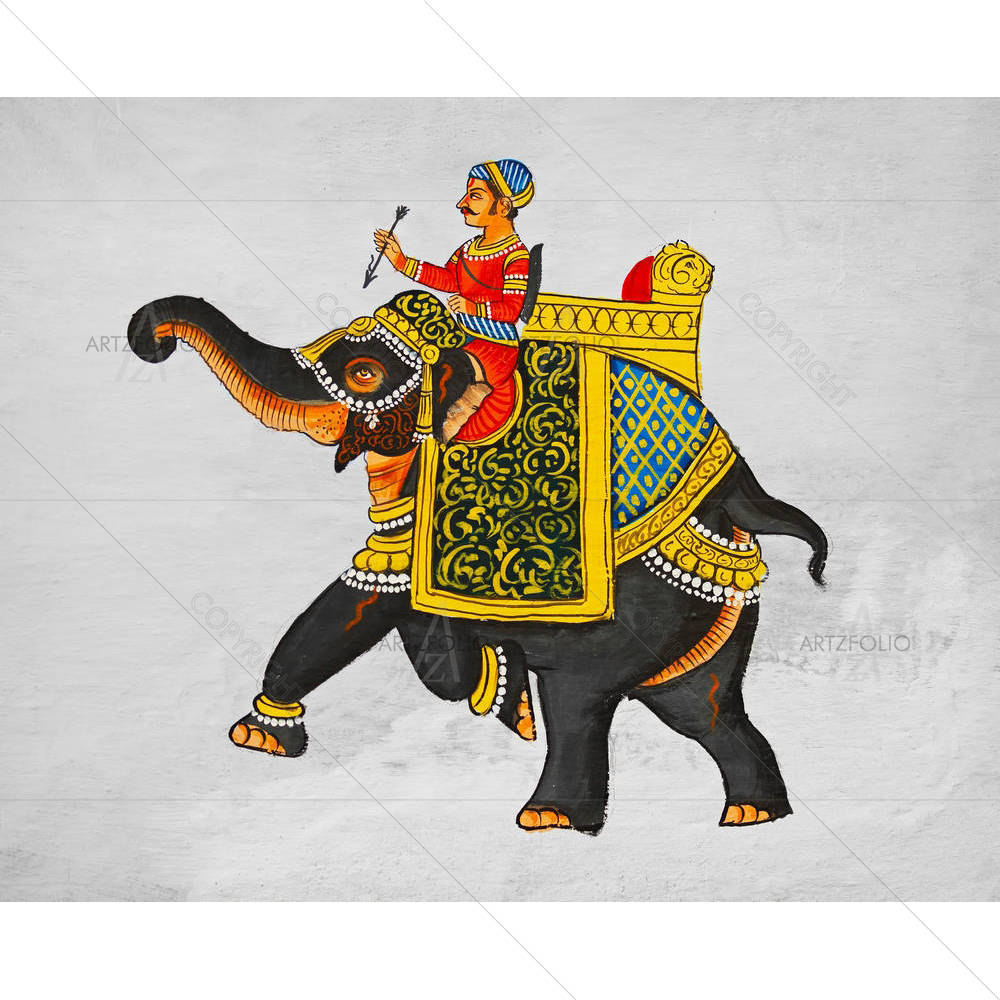 Maharaja Riding On An Elephant India Udaipur — custom-size art design 5002514
