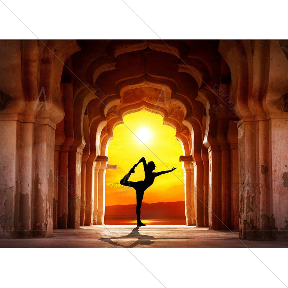 Yoga In Old Temple D1 — Devotional custom art by ArtzFolio