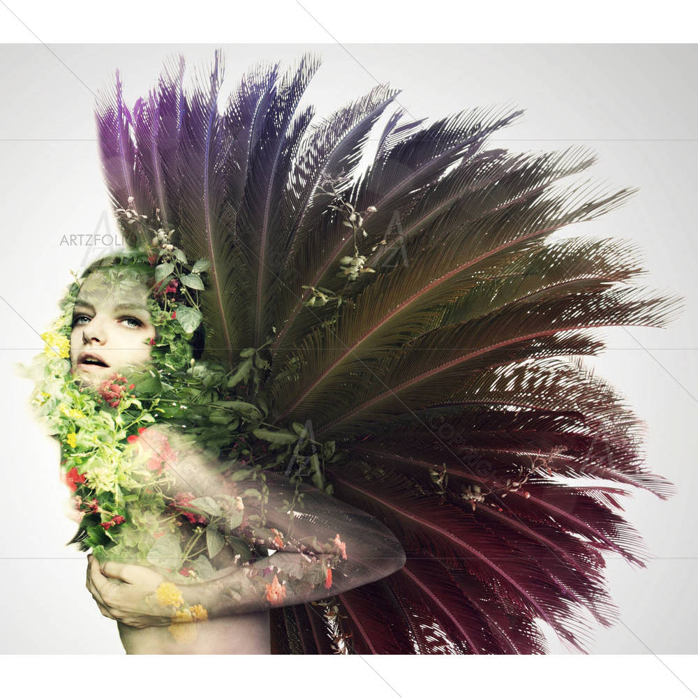 Woman Dressed With Part Of Nature — Botanical custom art by ArtzFolio