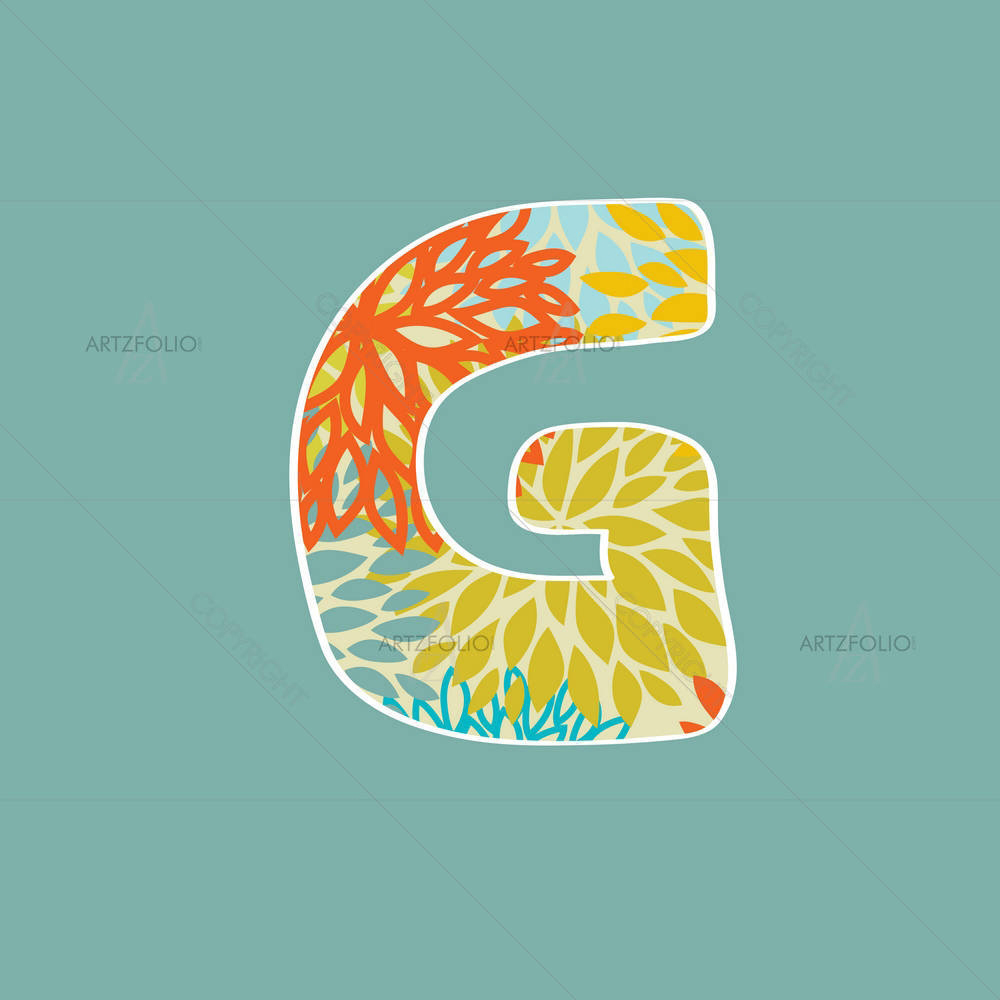 Floral Letter G — custom-size art design 5002558