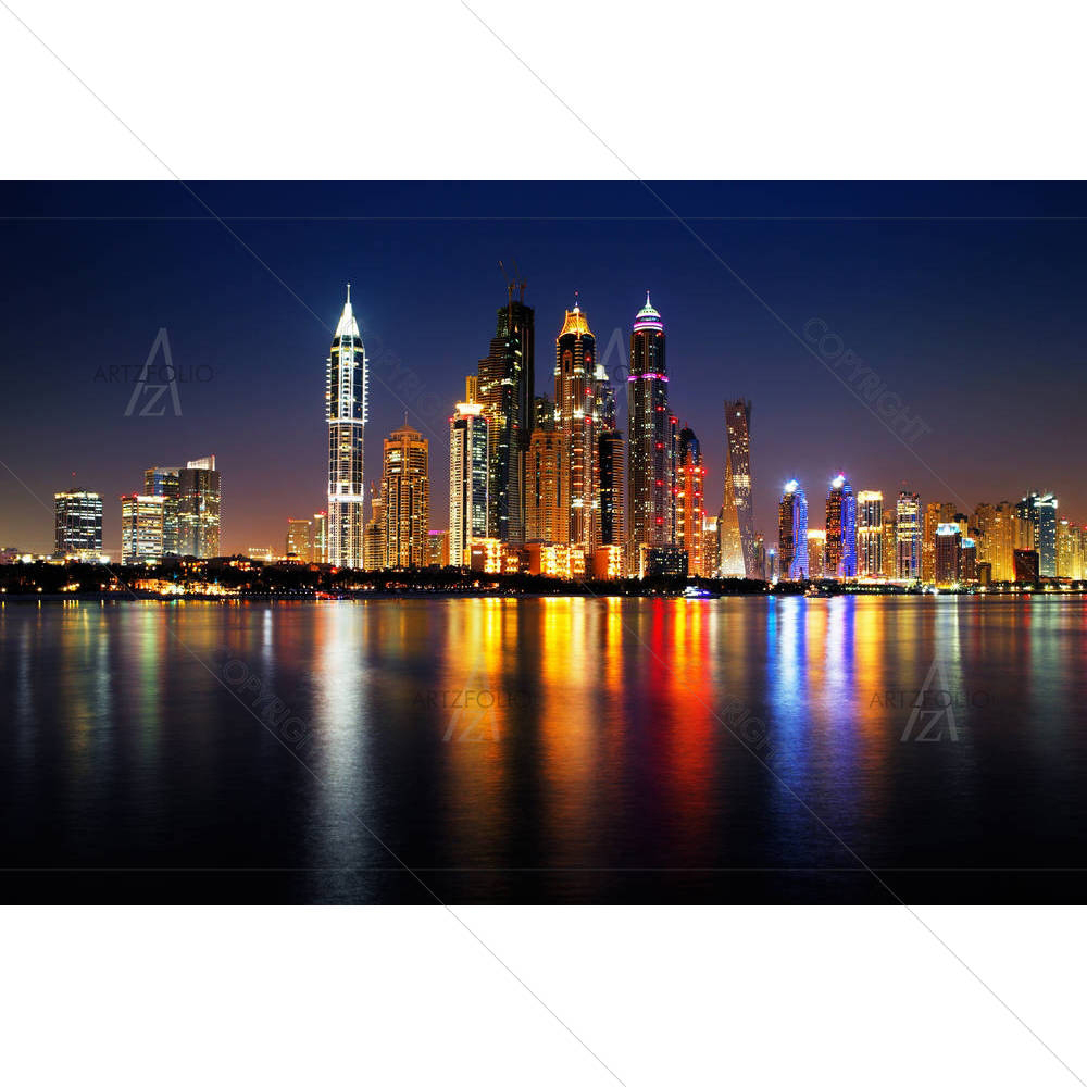 Dubai Marina At Dusk, UAE — custom-size art design 5002568