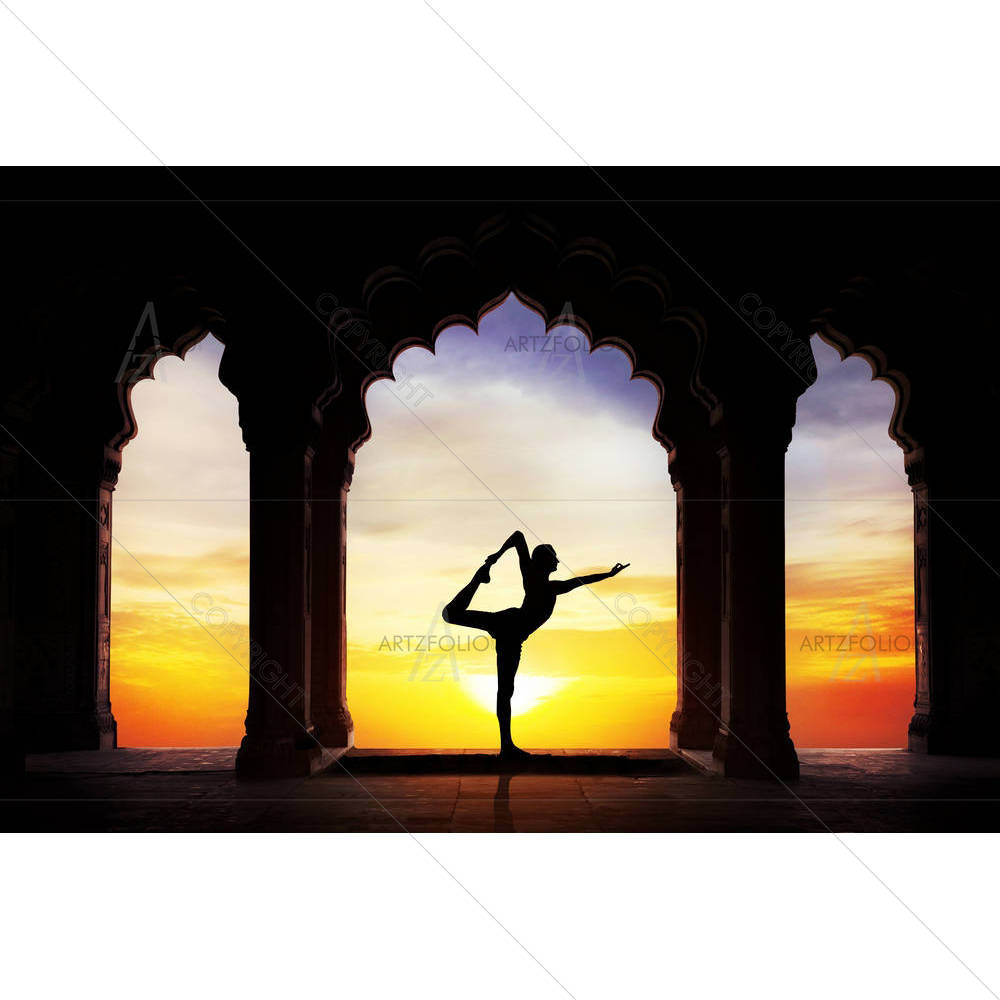 Yoga In Old Temple D2 — Devotional custom art by ArtzFolio