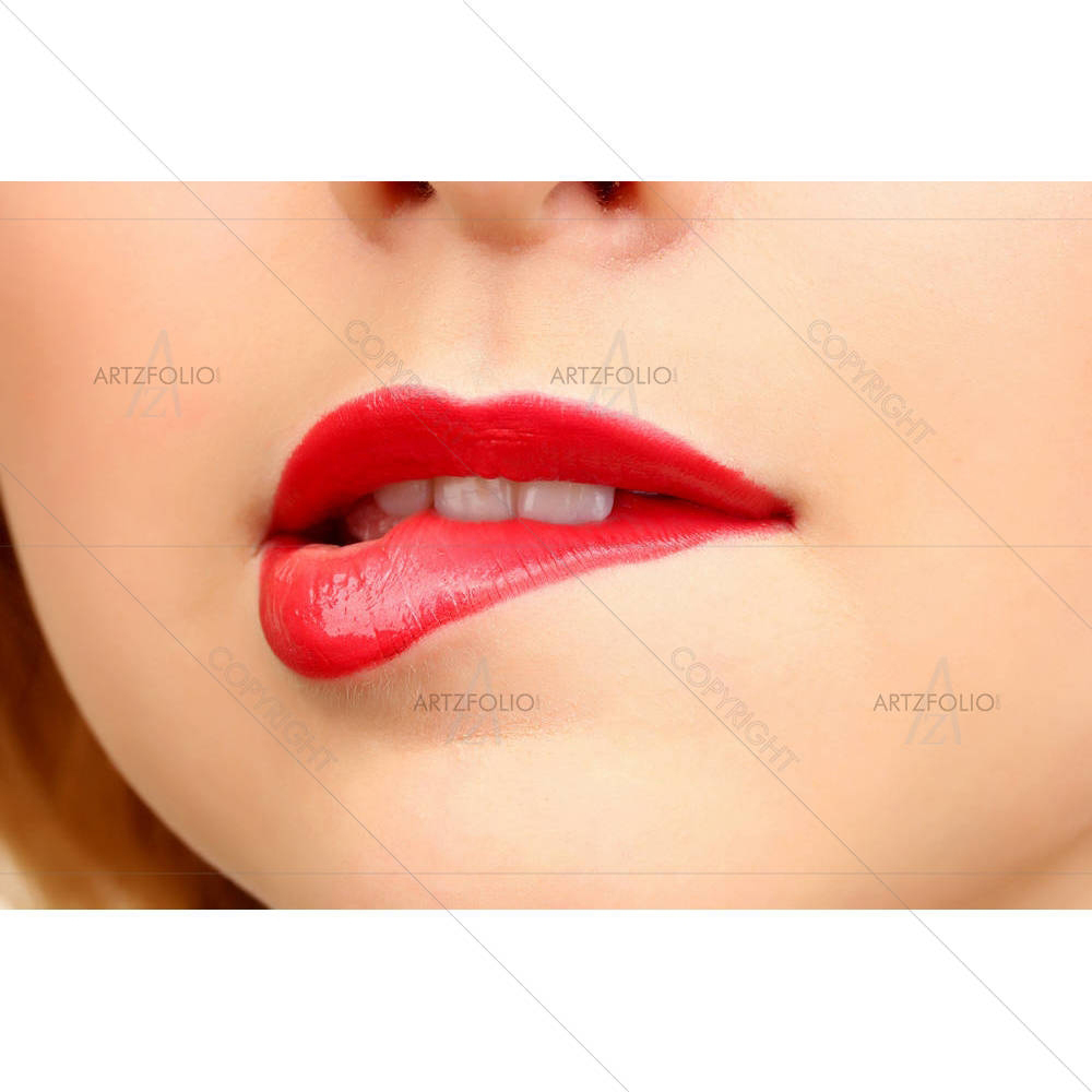 Red Gloss Lips — Fashion custom art by ArtzFolio
