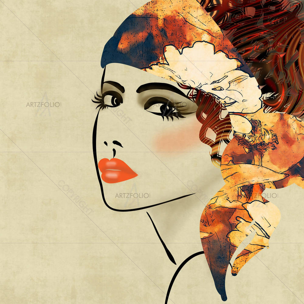 Girl Portrait D12 — custom-size art design 5002597