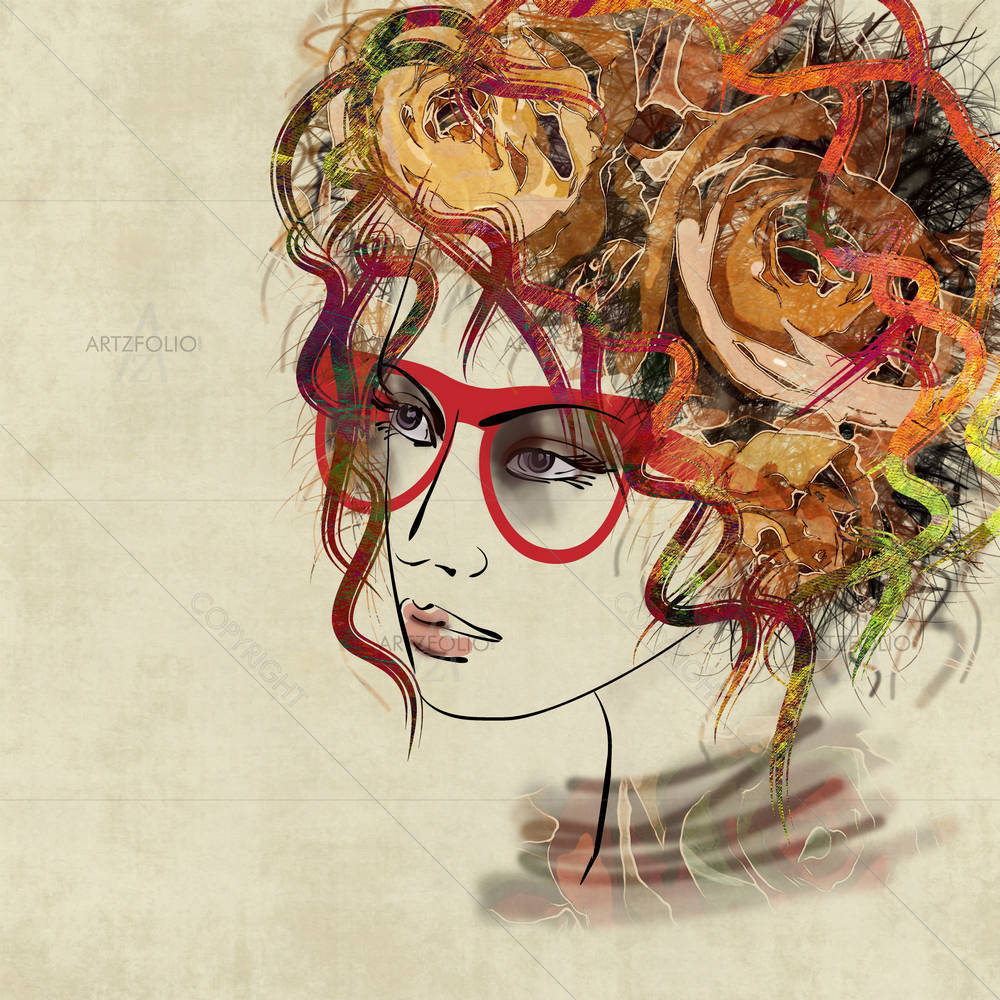 Girl Portrait D13 — custom-size art design 5002598