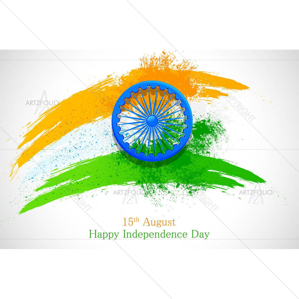 Grungy Indian Flag With Ashoka Chakra — Asian custom art by ArtzFolio