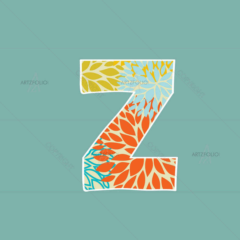 Floral Letter Z — Botanical custom art by ArtzFolio