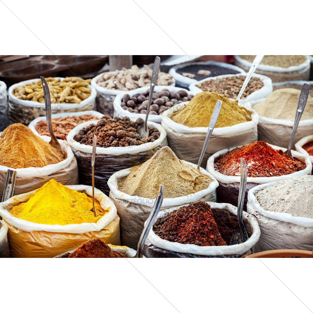 Indian Colorful Spices & Tea — custom-size art design 5002609