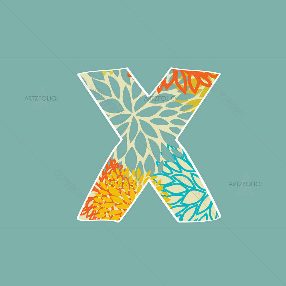 Floral Letter X — custom-size art design 5002610