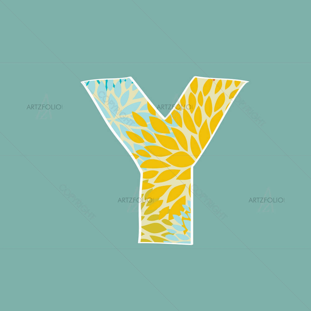 Floral Letter Y — custom-size art design 5002611