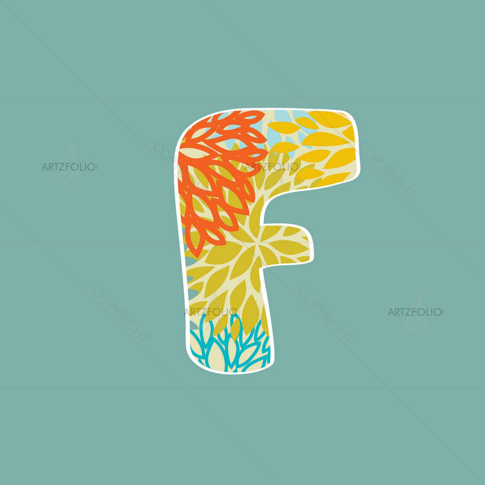 Floral Letter F — custom-size art design 5002612