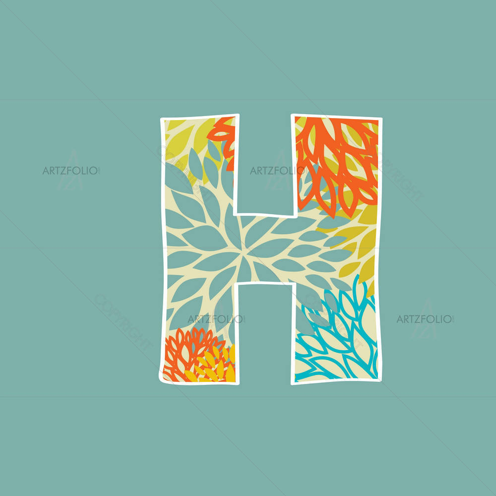 Floral Letter H — custom-size art design 5002613