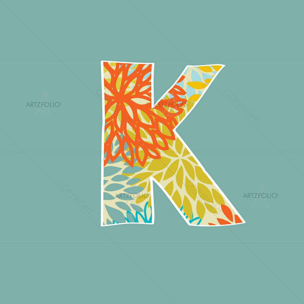 Floral Letter K — custom-size art design 5002614