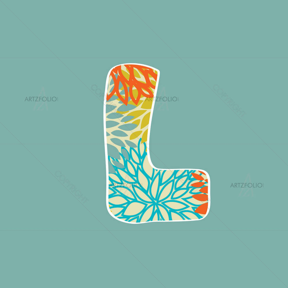 Floral Letter L — custom-size art design 5002616