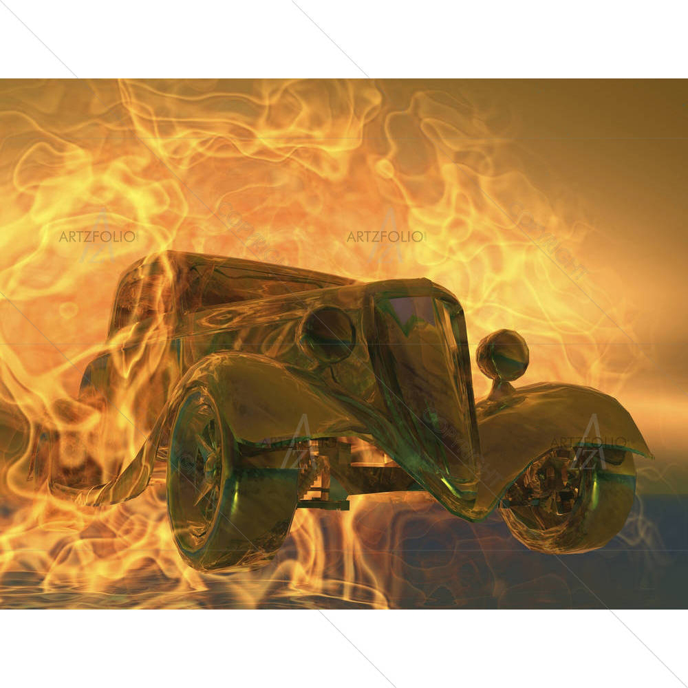 Car In Flames — Cars custom art by ArtzFolio