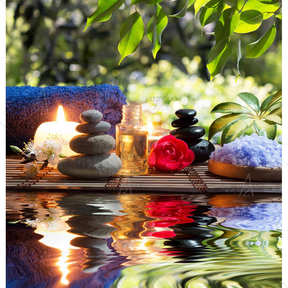 Candles & Towels — Botanical custom art by ArtzFolio