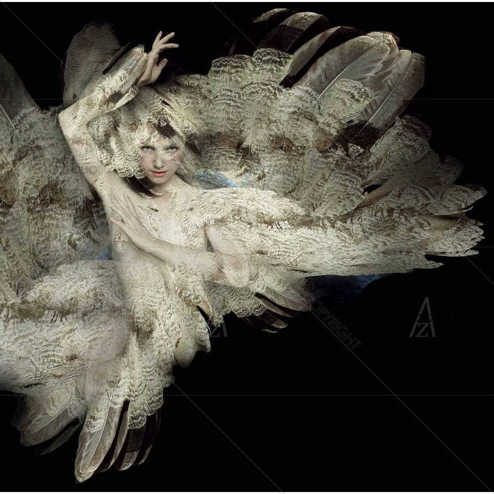 Portrait Of A Girl With Plumage D3 — custom-size art design 5002655