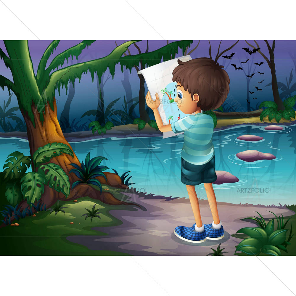 Boy With A Map — Animals custom art by ArtzFolio