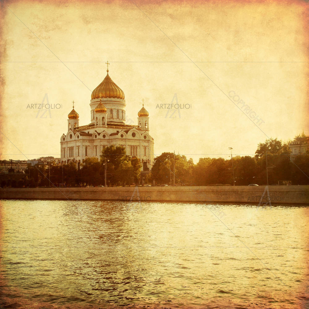 Cathedral Of Crist The Savior In Moscow, Russia — Devotional custom art by ArtzFolio