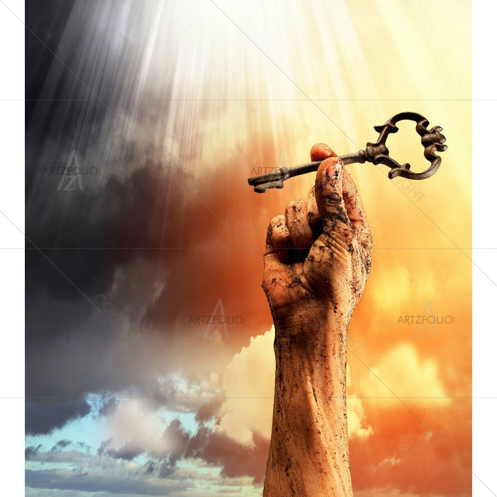 Key In Human Hand — custom-size art design 5002677