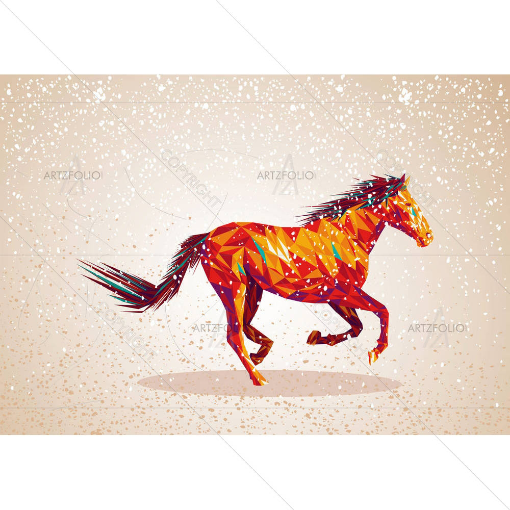 Abstract Horse Triangle Shapes — custom-size art design 5002680