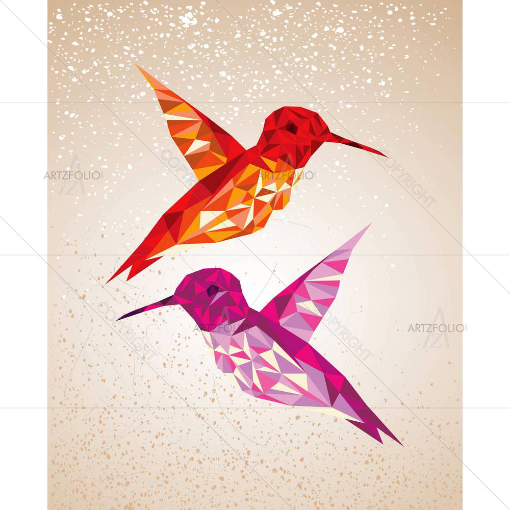 Abstract Humming Birds — custom-size art design 5002681