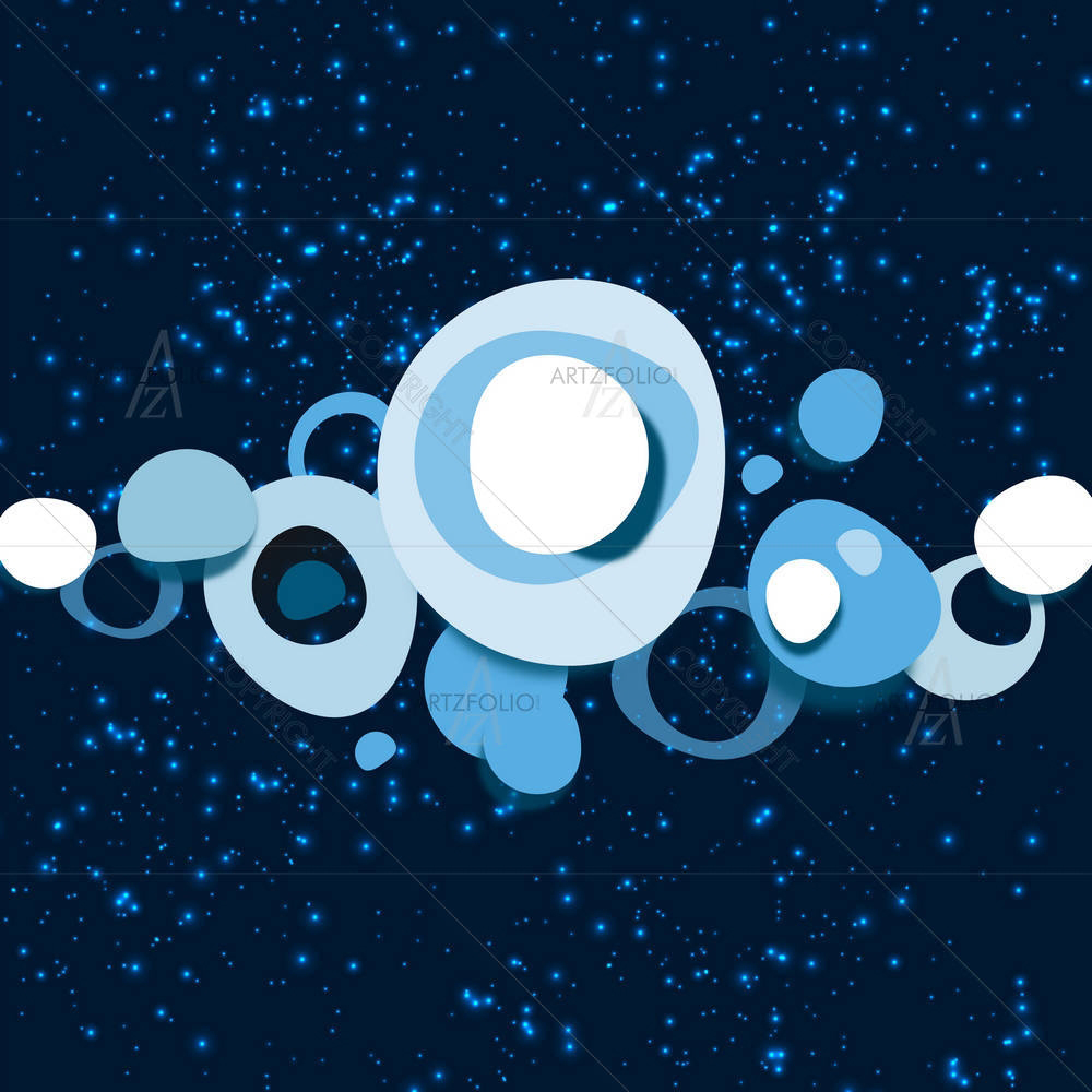 Blue Bubbles In The Space — custom-size art design 5002682