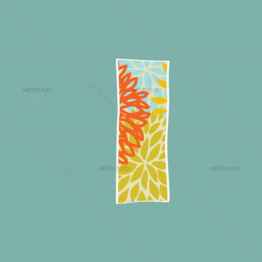 Floral Letter I — custom-size art design 5002693